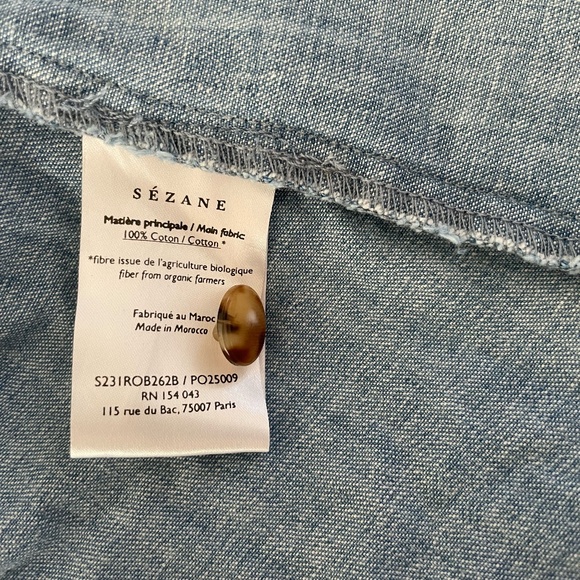 Sézane Raquel Dress - 36 (4) In Baby Blue Denim + Free Tote - Picture 8 of 12